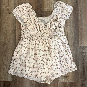 Floral Cream Women's romper